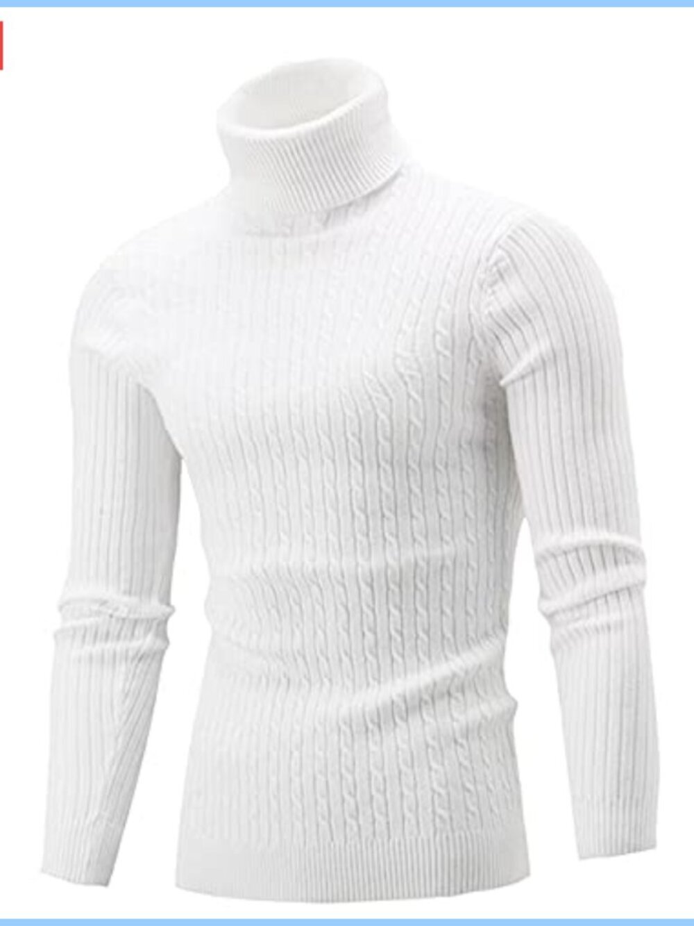 Men's Slim Fit Turtleneck Pullover Sweater 95% Polyester 5% Cotton Twist Pattern